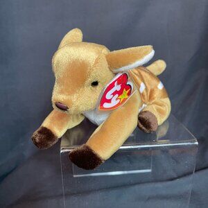 RARE TY ORIGINAL BEANIE BABY WHISPER THE DEER 1998 RETIRED W/ORIGINAL TAG
